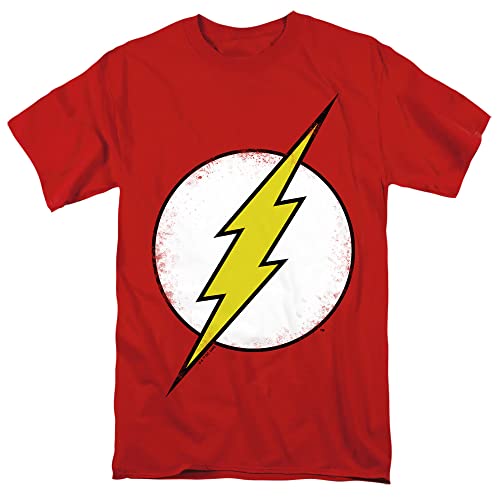 Popfunk The Flash Distressed Unisex Adult T-Shirt (Red -Medium)