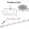 FTXanty Kette Edelstahl Stahlkette 3mm 1.5m Kettenglieder Edelstahl Ketten + 2 pcs Karabiner Gliederkette Verlängerungskette für Aufhängen Ankerkette Haengematte -Belastung 90kg #1