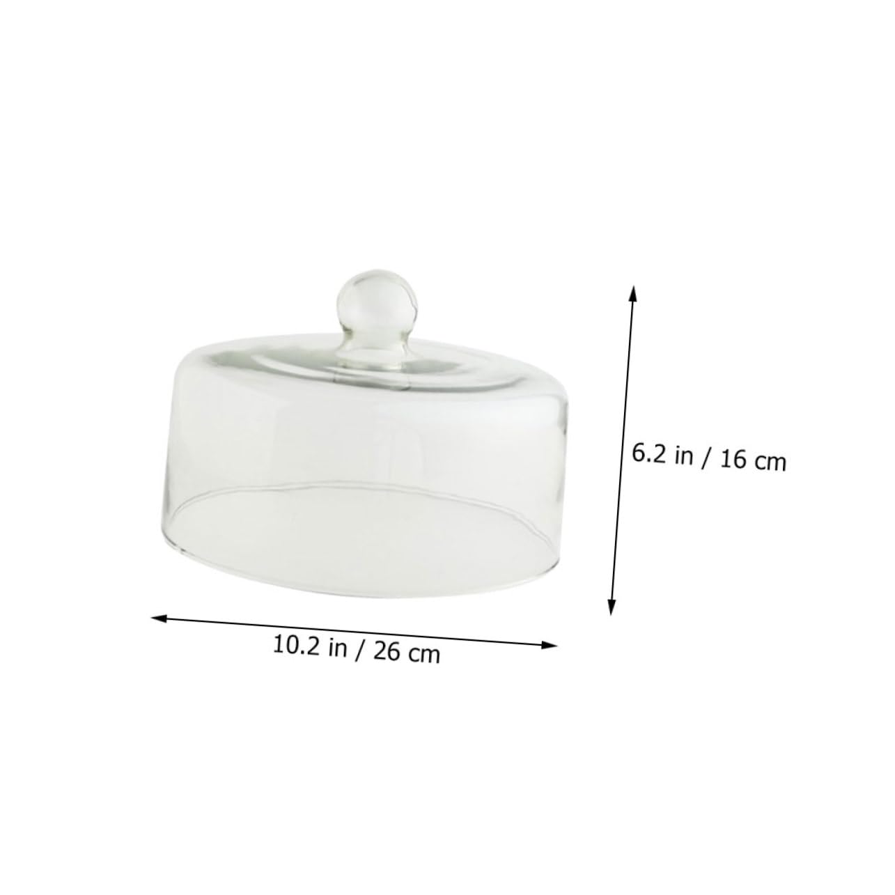 TIDTALEO 1pc Transparent Glass Cake Dome Food Cover for Outdoor Parties Picnics More Ergonomic Handle Dustproof Design Food Preservation