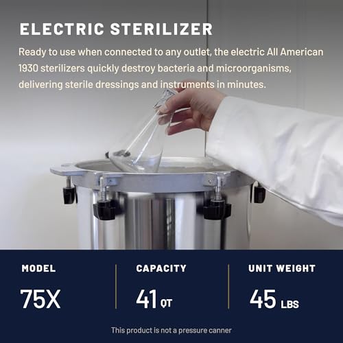 Image of All American 1930 50X Sterilizer - 41 qt - Electric Sterilizer - Metal-to-Metal Seal - Includes Rack - Made in the USA