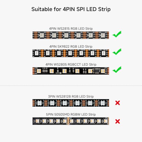 Image of BTF-LIGHTING WS2815 WS2805 SK9822 WS2801 IC etc SPI SMD 4PIN LED TTL Amplifier 1 to 4 Support 4PIN Addressable LED Strip Lights,String,Matrix Panel,Module etc DC5V DC12V DC24V