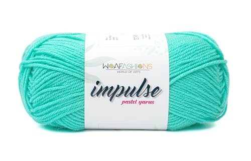 Image of WOAFashions Impulse Hand Knitting & Crochet Yarn, Premium Acrylic, 4 : Medium (Aqua) (3x100gms / 3.5oz / 200mtr / 218yds)