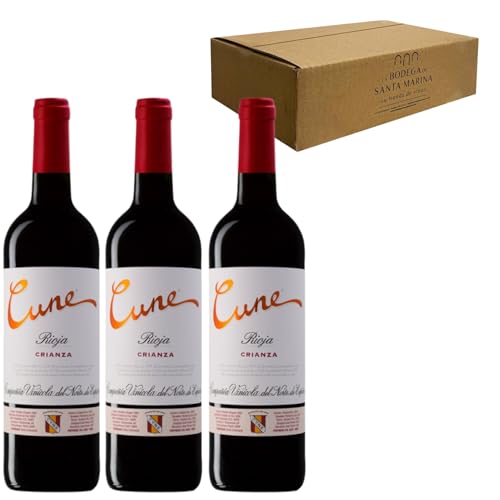 Cune Crianza | Vino Tinto Rioja | Equilibrado y Aterciopelado con Notas de Frutas Rojas y Especias | Perfecto para Maridar con Carnes y Quesos | Pack 3 Botellas 75cl