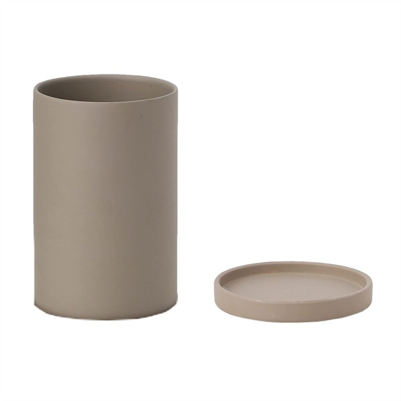 HIHELO Donice Ceramiczna Doniczka Okrągła Wysoka Sadzarka z Tacą z otworami odpływowymi Dekoracja blatu Nadaje się do uprawy sukulentów Doniczki do pokoju dziecięcego (Kolor: Brązowy)