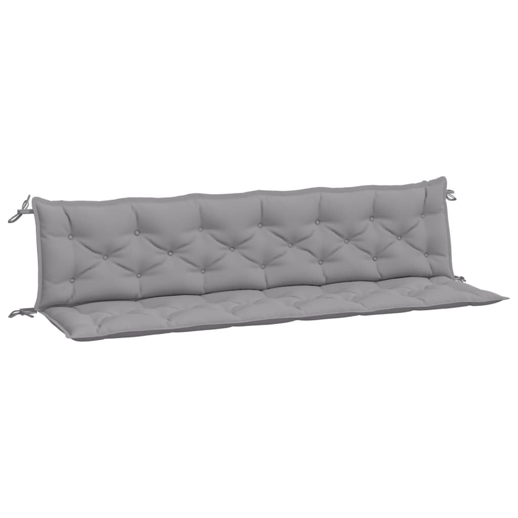 Coussin d'assise et de dossier gris 200x50x7 cm pour grand canapé de balcon