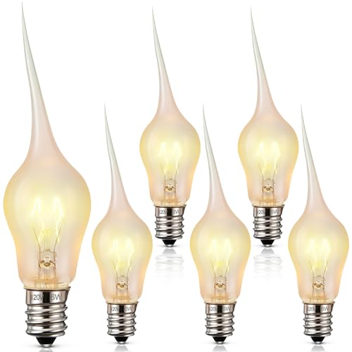 Ceoighe 6 Pack 6W Silicone Dipped Candle Light Bulbs E12 Base