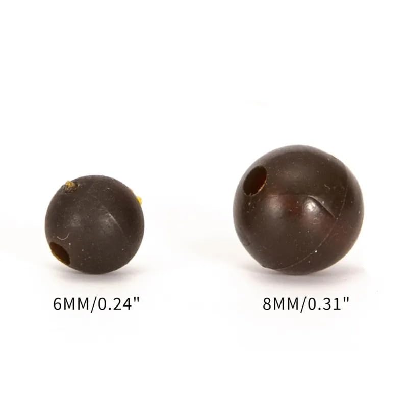 300 piezas cuentas de silicona para pesca 6mm y 8mm miniatura 2