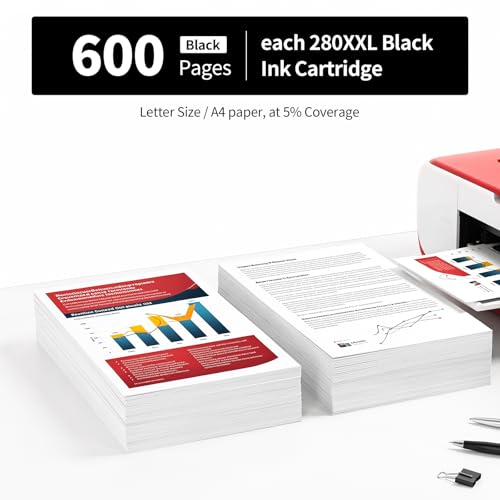 Image of LinkDocs 280xxl Compatible PGI-280xxl Black Ink Cartridges for Canon Printers Replacement for Canon 280 XL pgbk Black Work for Pixma TR8620a TR8520 TR8620 TR7520 TR8500 TR8600 TS9120 Printer(2 PGBK)