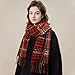 Trifabricy Womens Winter Scarf, Super Soft Luxurious Fashion Plaid Scarfs for Women, Warm Shawl Scarfs and Wraps, Long Blanket Scarf for Travel Office Winter Wedding Evening Dresses