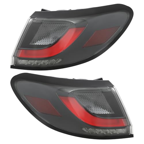 Auto Outer Rear LED Tail Light Assembly, Left & Right Outer Side Tail Light Fit for 2023-2024 Honda HR-V Red Clear Lens Black Housing Direct Replacement Passenger Rear Tail Light pair