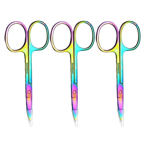 WEKADRIN Tijeras para Cejas Recortadores de Cejas 3 Piezas Acero Inoxidable Livianas Diseño Práctico para Maquillaje Elegante y Cuidado Personal