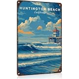Huntington Beach California Landscape Aluminum Metal Sign 8 x 12 Inch