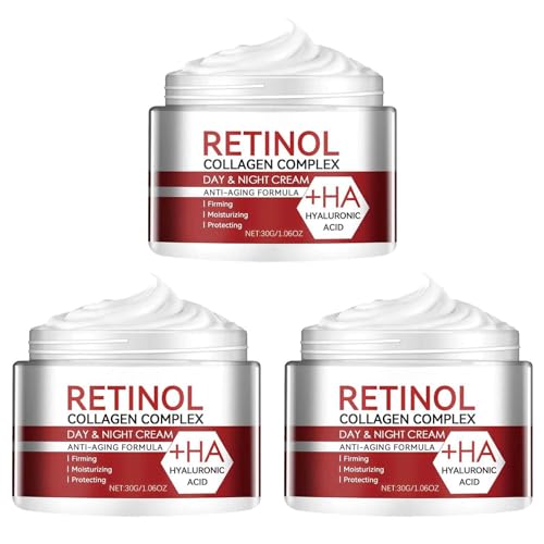 VivaBloom Retinol Moisturizer Cream for Face,Anti-Aging Treatment with Collagen,Reduces Wrinkles, Dark Circles, Pores,Deep Hydration for Smooth, Firm Skin,Day/Night Cream for All Skin Types (3)