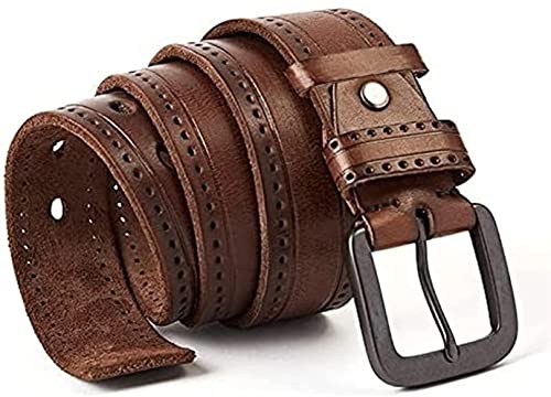 Men Genuine Leather Dress Belt with Single Prong Buckle，Packed in a Box,Gift3