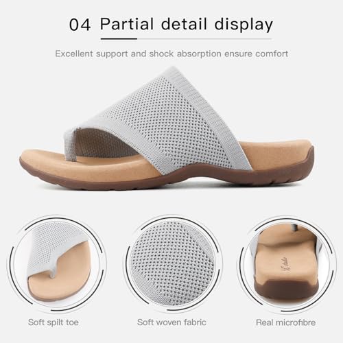 Image of BCSTUDIO Women Comfortable Orthopedic Flip Flops Sandals with Arch Support