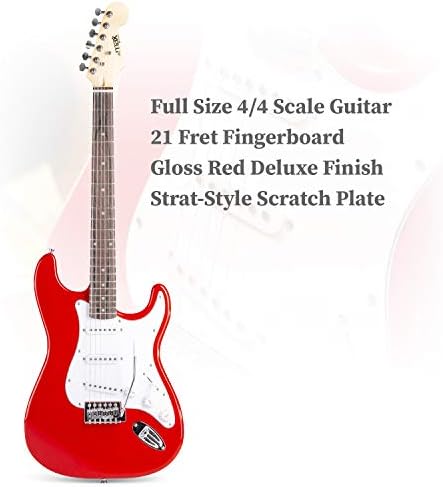 Electric Guitar Starter Kit 40W Combo Amplifier Digital Tuner Stand Gig-Bag Strap Foot Rest Strings Picks Cable Starter Beginners Learn Play Gig Full Size Rehearsal Practice