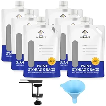 6 Pack 1 Quart Paint Storage Bags with Funnel and Filler Clip