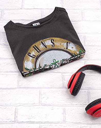 Official Guns N Roses T-Shirt à Logo amplifié Top Court Gris foncé pour Femme - Les Beatles, Paul McCartney, John Lennon, RIngo Starr, George Harrison Official Guns N Roses T-Shirt à Logo amplifié Top Court Gris foncé pour Femme – Image 6