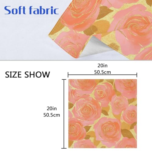 Servilletas de tela reutilizables Rose Gold Rose 20x20 pulg pack 6 miniatura 7