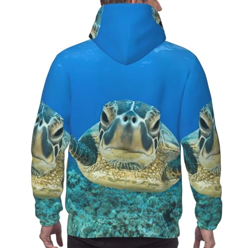 Sweat à capuche imprimé pour homme manches longues et cordon - 4