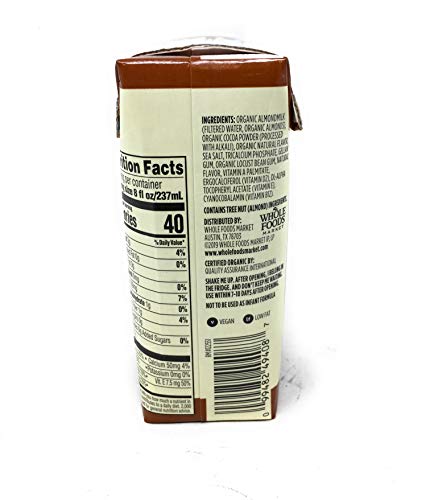 Image of 365 by Whole Foods Market Organic Chocolate Unsweetened Almond Milk, 8 FZ