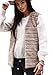 Generic Gilet da donna – morbido e soffice gilet in pelliccia – perfetto per le giornate più fredde – elegante gilet da donna – con gancio – Gilet da donna con fodera in raso, beige., S