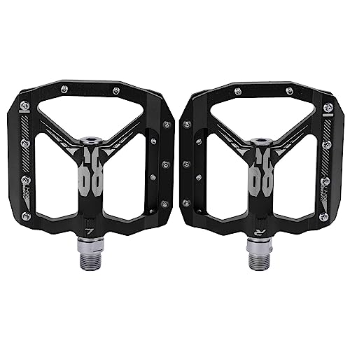 Pedales de Bicicleta de montaña Alta Durabilidad Ligera para XC Am FR Aleación de Aluminio (Negro)