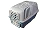 Lanco – Transportbox für kleine Hunde und Katzen. Tragbarer und atmungsaktiver Kunststoff. Haustiere Hunde Katzen. Widerstandsfähiges Material. 47x31x32cm. Weiße und Blaue Farbe.