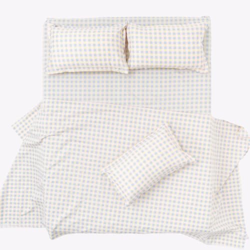 Image of Haus & Kinder Double Bed Bedsheet 90 x 100 | 186 TC Pure Cotton Bed Sheet Double Bed with 2 Pillow Covers | Queen Size Bed Sheet | Awairo Check Soft Pastel