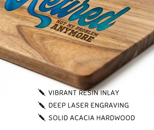 Tabla de cortar rectangular de madera con resina azul 38x24 cm miniatura 4