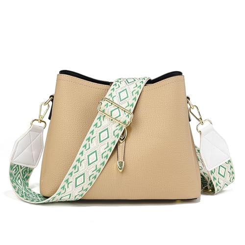 Image of LEMEDE Purse Strap,2 inch Leather End Shoulder Strap Adjustable Replacement,Retro Jacquard Multi-pattern Crossbody Bag Straps