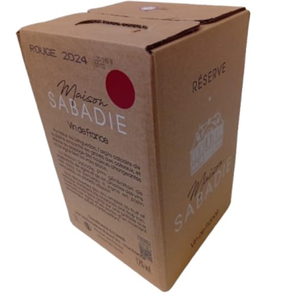 Maison Sabadie rouge - vin de France "Réserve" Merlot & grenache - BIB 5 litres.