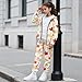 Hucavortre Girls Clothes 2 Piece Fashion Fall Outfits Pullover Sweatshirt and Sweatpant Sweatsuit Sets with Pockets Musical Maple Leaf Soft Hooded Tracksuits,Printed