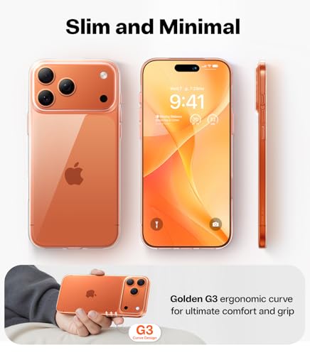 Image of TORRAS Slim Fit for iPhone 17 Pro Case Thin 6.3 inch Velvety Matte Clear