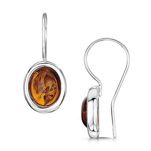 Preisvergleich Produktbild Amberta - 925 Sterlingsilber Sterling-Silber 925 Oval Orange-gelb Bernstein