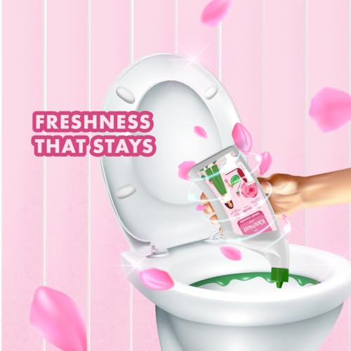 Image of Kleenest Advanced Toilet Cleaner Liquid, Rose - 1 litre| Thick Formula with Natural Citric Acid| Limescale Remover| Removes 99.9% germs| Provides Long Lasting Freshness| Bleach Free