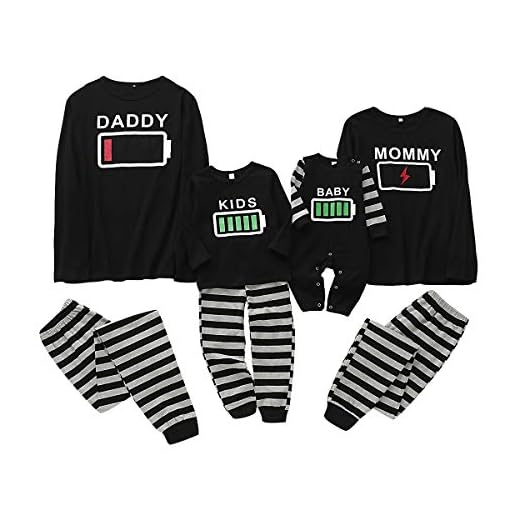 Borlai Conjunto de Pijamas Familiares Conjunto de Ropa de Dormir de algodón Conjunto de Pijamas para Mujeres Hombres niños bebé