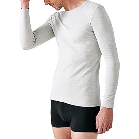 Damart Men's Haut Col Rond Maille Interlock Thermolactyl Degré 3 Thermal Top, Flecked Grey, L Cover
