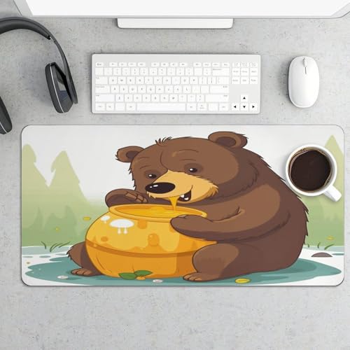 Bear Eats Honey desk pad base de goma grande miniatura 5