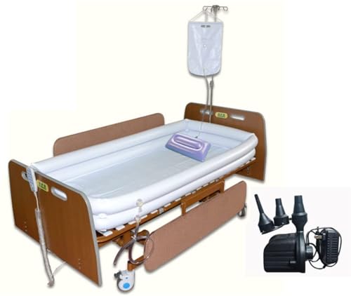 Vasca da bagno gonfiabile per pazienti costretti a letto, sistema doccia portatile con sacca d'acqua e pompa elettrica, aiuto per il bagno per anziani disabili adulti