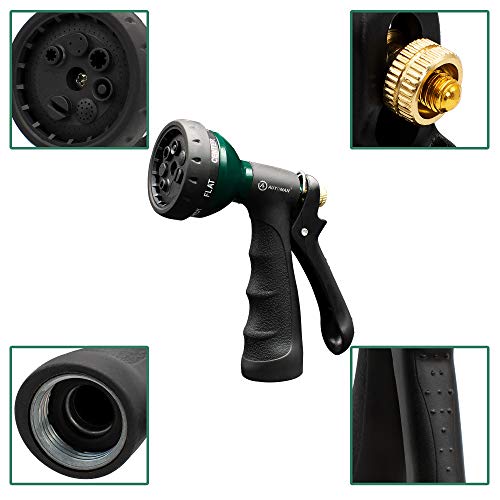 Image of AUTOMAN-Garden-Hose-Nozzle,Metal Water Spray Nozzle with Heavy Duty 7 Adjustable Watering Patterns,Slip Resistant for Watering Plants,Lawn& Garden,Washing Cars,Cleaning,Showering Pets & Outdoor Fun.