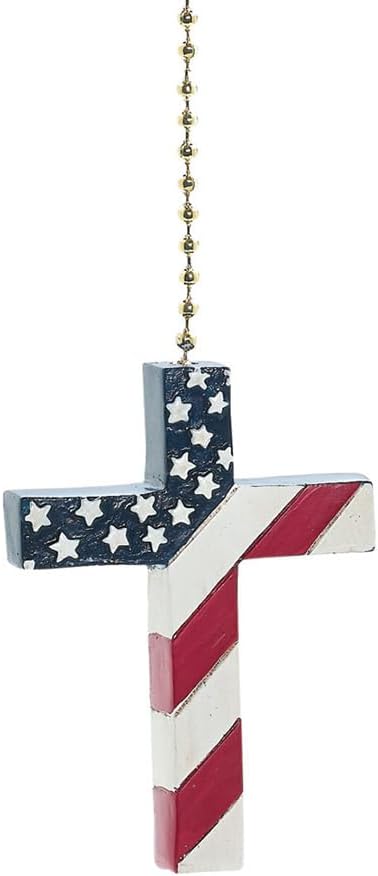 Clementine Design Cross American USA Ceiling Fan Pull Chain Light Decorative Extension