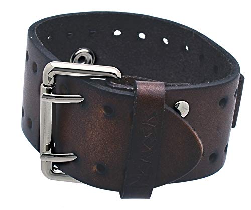 Nemesis Bn-Bb Dark Brown Wide Leather Cuff Wrist Watch Band #TOP2