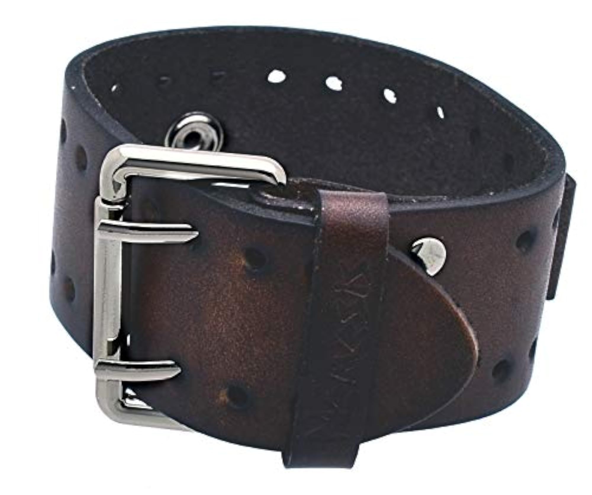 Dark Brown Wide Leather Cuff Wrist Watch Band