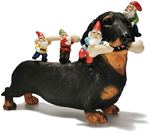 Sunthus Dachshund Garden Gnomes Statues Outdoor Funny Decorations Yard Weiner Decor