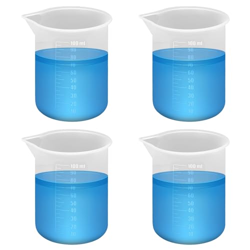 4pcs Laundry Measuring Cup, 100ml Silicone Liquid Measuring Cups Reusable Laundry Detergent Measuring Dispenser Cup for Liquid Detergent Home Dormitory, No More Mess or Leaks
