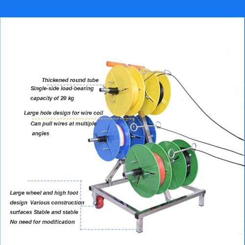 Support de bobine à roulettes pour 6 rouleaux en acier robuste - 4
