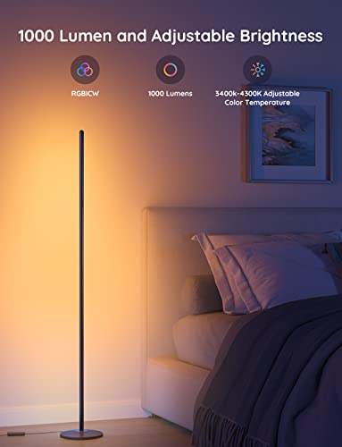Govee RGBIC Floor Lamp, LED Corner Lamp Works with Alexa, Smart Modern Standing Lamp with Music Sync and 16 Million DIY Colors, Ambiance Color Changing Floor Lamps for Living Room Bedroom Gaming Room Govee RGBIC Floor Lamp, LED Corner Lamp Works with Alexa, Smart Modern Standing Lamp with Music Sync and 16 Million DIY Colors, Ambiance Color Changing Floor Lamps for Living Room Bedroom Gaming Room