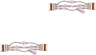 Watchband Metal Strap 2pcs Bead L Bracelet Watch Jewelry Agates Elegant Metal Band Stainless Replacement - Size Steel Charge for Metal Watch Band Watch Band Band