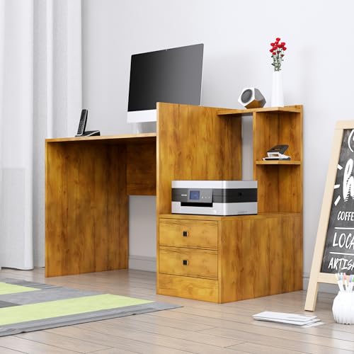 Image of Bniture Wooden Study Table for Home | Engineered Wood Study Table with Side Open Storage Area | Multi Purpose Computer Desk for Writing & Study | Laptop Table for Study Room & Office | Giant Wood